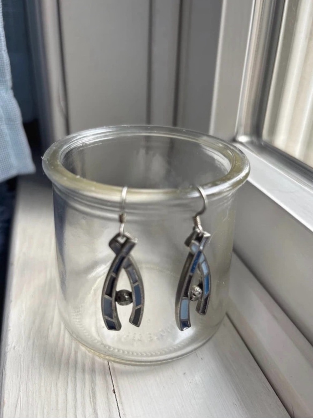 Handcrafted Danforth Pewter Twist Dangle Wire Earrings – Slate Blue